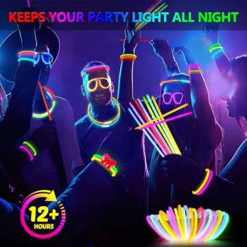 BUDI 467Pcs Glow Sticks Party Favors – 8 Colors & Accessories