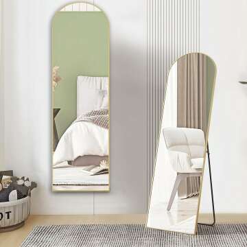 Elegant Gold Arch Full Body Floor Mirror