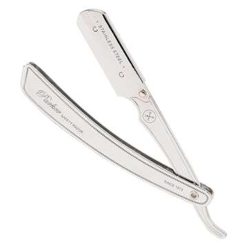 Parker SRX 100% Stainless Steel Straight Edge Professional Barber Razor & 5 Parker Premium Half Blades