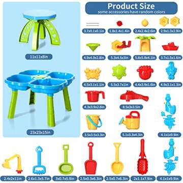 Bennol Kids Water Table for Toddlers 1-3, 4 in 1 Outdoor Toys for Kids Toddlers Boys Girls, Water SandActivity Tables Summer Outdoor Toys for Outside Backyard for Toddlers Age 1-3 3-5