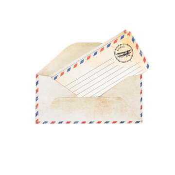 60 Pack Airmail Paper and Envelopes Set -Airmail Writing Paper and Envelopes- Blue Airmail Paper and Airmail Envelopes for Invitations, Love Letters, Letters to Troops, Christmas Letter- 8.5 x 11 inch