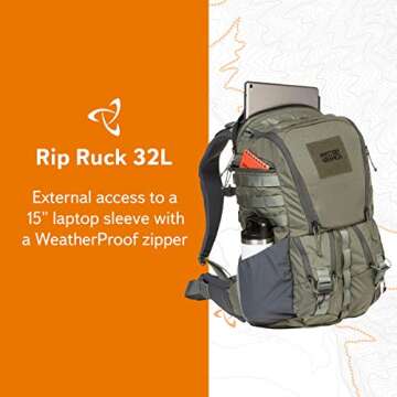 Mystery Ranch Rip Ruck 32 Backpack - Military Inspired Tactical Pack, L/XL, Foliage