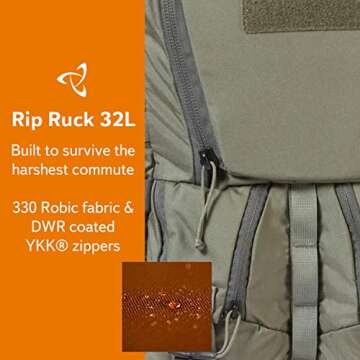 Mystery Ranch Rip Ruck 32 Backpack - Military Inspired Tactical Pack, L/XL, Foliage