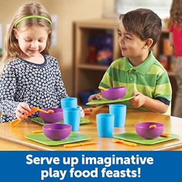 Learning Resources New Sprouts Serve It! Dish Set, Early Social Interactions, 24 Pieces, Ages 2+