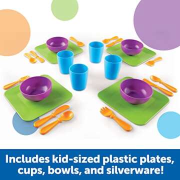 Learning Resources New Sprouts Serve It! Dish Set, Early Social Interactions, 24 Pieces, Ages 2+