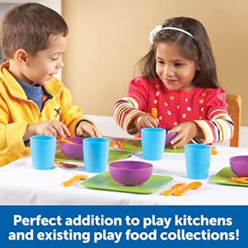 Learning Resources New Sprouts Serve It! Dish Set, Early Social Interactions, 24 Pieces, Ages 2+