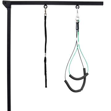 SHELANDY Pet Grooming arm with clamp for Large and Small Dogs - 35 inch Height Adjustable and Free Two No Sit Haunch Holder (Black)