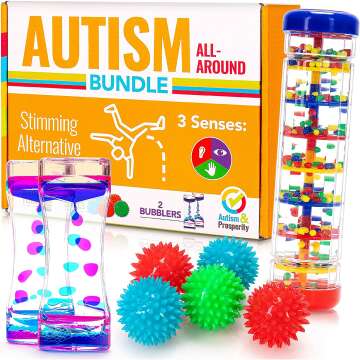 Autism & Prosperity Kids Toys All-Around Sensory Stim Alt Autistic Children Set, ASD Boys Girl Teen Rainmaker Bubbler Balls Special Needs No 1-3 Toddlers Age 3 4 5-7 8-12 Years Old Products Gifts Game
