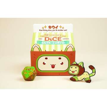 1985 Games Kiwi Cat Milk Carton Dice – Meet The Adorable Residents of Fruit Meadows with This Charming Collectible Set