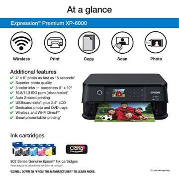 Epson Expression Premium XP-6000 Photo Printer - Wireless