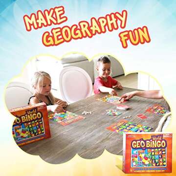 GeoToys GeoBingo, World Bingo for Kids, Geography Game for Home, School or Camp - Fun Bingo Games for Family, Play & Learn Countries of the World, Bingo Game for Kids Ages 4 and Up