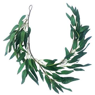 Greenery Garland Artificial Eucalyptus Faux Plant Vine | Wedding Home Decor by Bergh Floral 4.2 ft