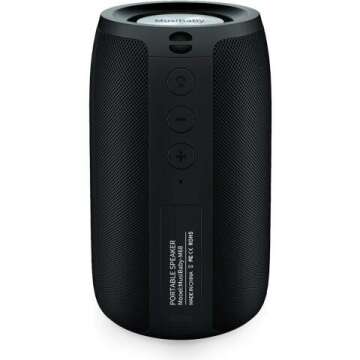 Bluetooth Speakers,MusiBaby Speaker,Outdoor, Portable,Waterproof,Wireless Speaker,Dual Pairing, Bluetooth 5.0,Loud Stereo,Booming Bass,1500 Mins Playtime for Home,Party (Black, M68)