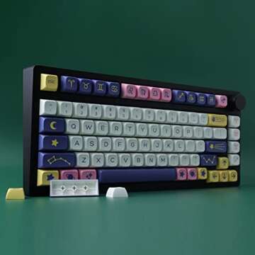 JOMKIZ Keycaps,132 Keys PBT Keycaps Set Constellation XDA Profile Dye Sublimation Customized US Layout Keycaps for with Cherry MX Switches Mechanical Keyboards