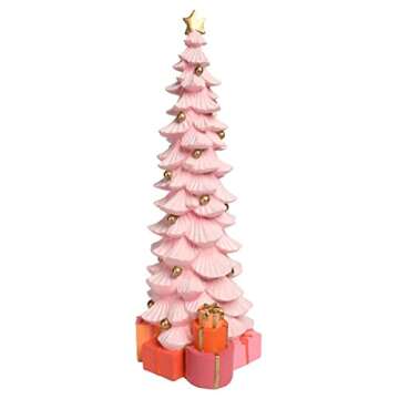 December Diamonds Pink Christmas - Pink Tree with Gifts Figurine