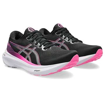 ASICS Women's Gel-Kayano 30 Running Shoes, 8.5, Black/Lilac - Ultimate Comfort & Support