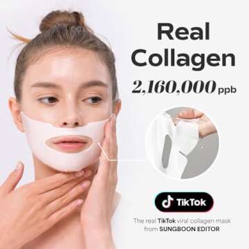 SUNGBOON EDITOR Deep Collagen Overnight mask 37gx4ea | Real Collagen 2,160,000PPB for Elasticity | TikTok Trend Items | Original Hydrating Collagen Face Mask | Korean Skin Care