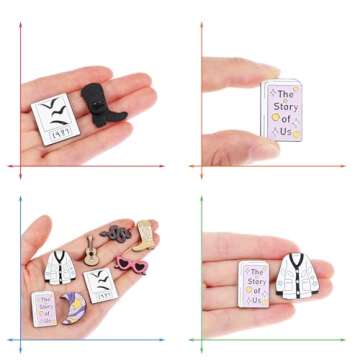 beyonday 8pcs Creative Singer Enamel Pins with Velvet Bag, Lyrics Album Inspired Pins for Fans Concert Friendship Brooch Music Lapel Pins on Backpacks Clothes Jeans Hats Gifts for Enthusiasts Women Adults (Singer B SET, 8)