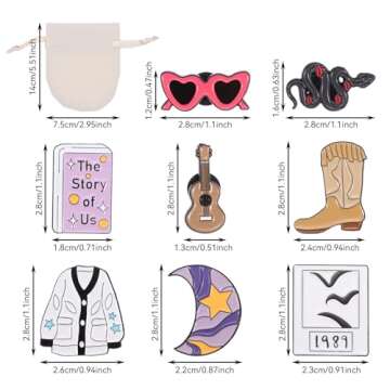 beyonday 8pcs Creative Singer Enamel Pins with Velvet Bag, Lyrics Album Inspired Pins for Fans Concert Friendship Brooch Music Lapel Pins on Backpacks Clothes Jeans Hats Gifts for Enthusiasts Women Adults (Singer B SET, 8)