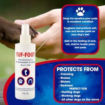 TUF-FOOT Liquid Foot, Hoof & Paw Protection – 7oz, Veterinarian Recommended, Toughens & Heals Paws, Hooves & Skin, Ideal for Dogs, Horses, Athletes, and Outdoor Enthusiasts