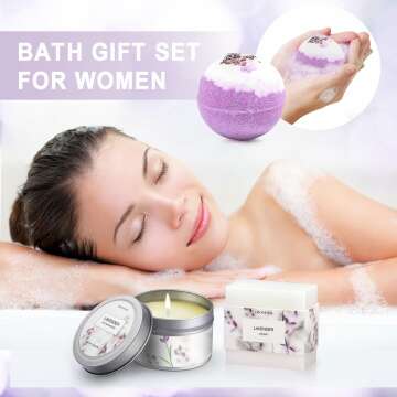 Gifts for Women, Birthday Gifts for Women Spa Gifts Baskets for Women Bubble Bath for Women Lavender Gifts for Mom Her Female Sister Mother Teacher Wine Tumbler Purple Gifts