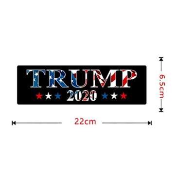 Amosfun 20pcs 2020 Trump Car Decal Keep America Great Elect President Donald Trump 2020 Election Patriotic Bumper Sticker (Black)