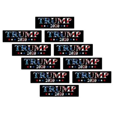 Amosfun 20pcs 2020 Trump Car Decal Keep America Great Elect President Donald Trump 2020 Election Patriotic Bumper Sticker (Black)