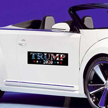 Amosfun 20pcs 2020 Trump Car Decal Keep America Great Elect President Donald Trump 2020 Election Patriotic Bumper Sticker (Black)