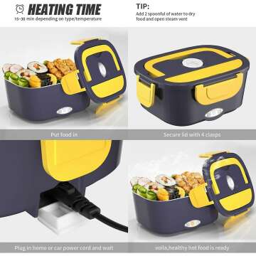 Upgraded Electric Lunch Box - 60W Portable Food Heater