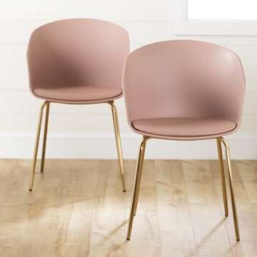 South Shore Flam Dining Chairs-Pink and Gold, 2