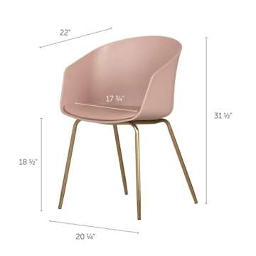 South Shore Flam Dining Chairs-Pink and Gold, 2