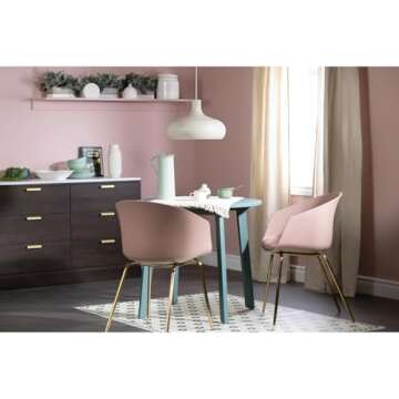 South Shore Flam Dining Chairs-Pink and Gold, 2