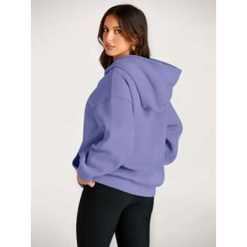 Trendy Queen Womens Oversized Hoodies Fleece Sweatshirts Long Sleeve Sweaters Pullover Fall Outfits Winter Clothes Blue Purple XL