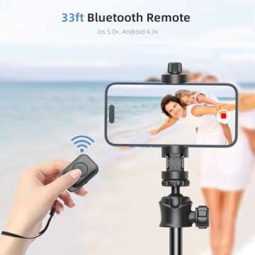 MIIASI 62" Phone Tripod for iPhone & Android Devices