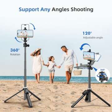 MIIASI 62" Phone Tripod for iPhone & Android Devices