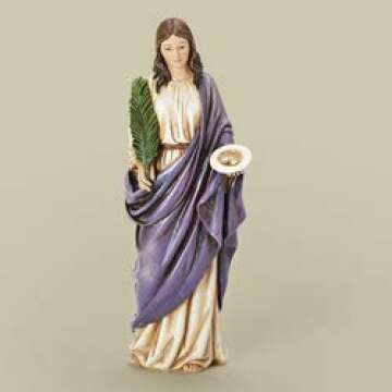 Joseph's Studio by Roman Inc., Renaissance Collection, Holy Statue Figurine, 6" H St Lucy Figure, Religious Figure, Religious Décor, Catholic Gifts, Resin Stone, (5.5 x 7.5 x 8 Inches)