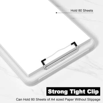 Hongri Clipboard with Storage, 8.5 x 11 Nursing Clip Board Foldable Storage for Nurses, Lawyers, Students, Classroom, Office, School, Size 13.4 x 9.4 X 0.9 in, White