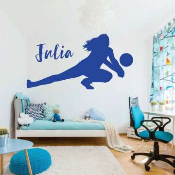 Personalized Volleyball Wall Decal for Sports Decor