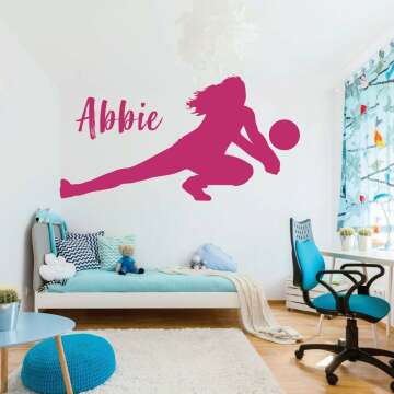 Personalized Volleyball Wall Decal for Sports Decor