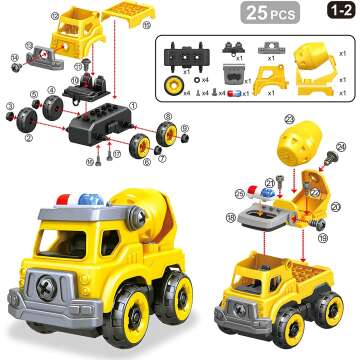 4-in-1 Take Apart Car Toys for Boys - DIY Fun