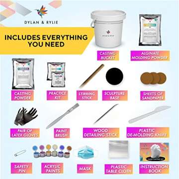 Dylan & Rylie Couples Hand Casting Kit - Complete DIY Plaster Mold & Paint Set