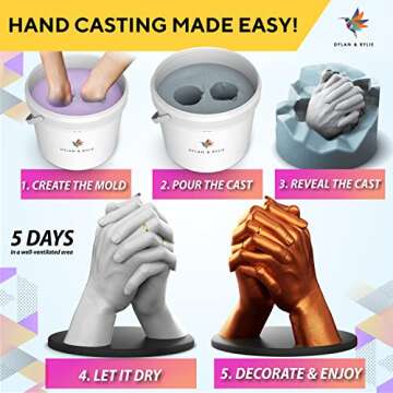 Couples Hand Casting Kit - DIY Plaster Mold Set