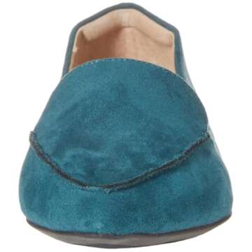 Amazon Essentials Women's Loafer Flat, Dark Turquoise Microsuede, 5