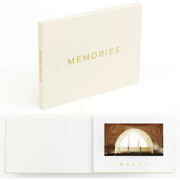 The Motion Books (MEMORIES) | Luxury Linen Bound Video Book | Video Album | Up to 3 hours of video, 7” IPS Display, 4GB of memory & Rechargeable Battery