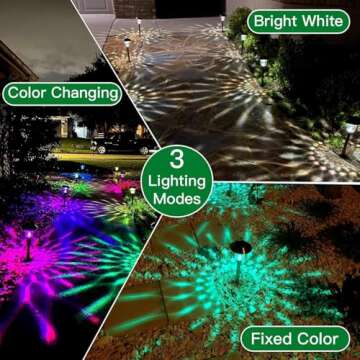 Beau Jardin 8 Pack Solar Pathway Lights Outdoor Metal Solar Powered Lights Waterproof Glass High Lumen for Garden Landscape Path Yard Walkway Patio Driveway Outside Colored Color Changing White Black