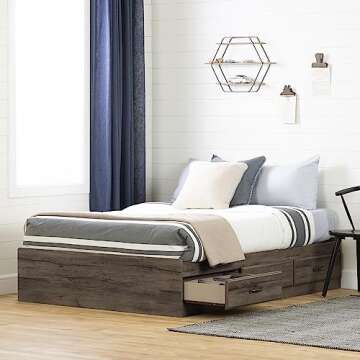 South Shore Ulysses Full Mates Bed Fall Oak