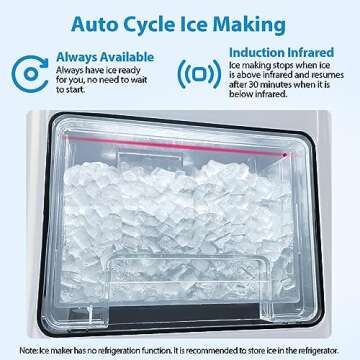 Aeitto Nugget Ice Maker: 55 lbs Daily, Self-Cleaning