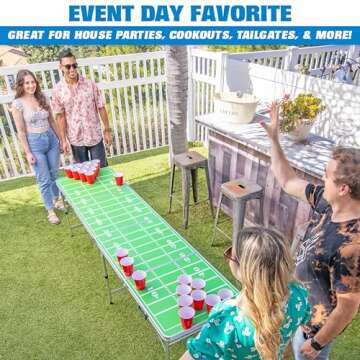 GoPong 8 Foot Portable Beer Pong / Tailgate Tables (Black, Football, American Flag, or Custom Dry Erase)