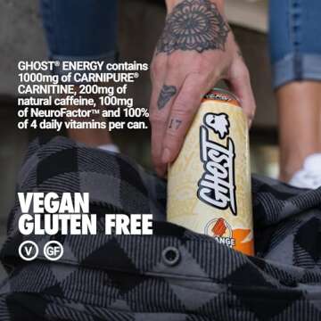 GHOST Energy Drink 12-Pack Orange Cream Flavor