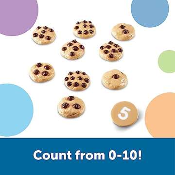 Learning Resources Smart Counting Cookies - 13 Pieces, Ages 18+ Months Toddler Counting & Sorting Skills, Toddler Math Learning Toys, Play Food for Toddlers, Chocolate Chip Cookies